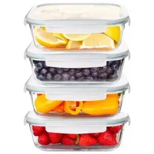 SET DE CONTENEDORES HERMETICOS VIDRIO 370ML 4PCS CROIX