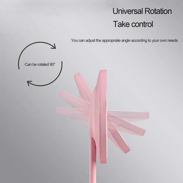 ESPEJO PARA MAQUILLAJE ROSA CIRCULAR CON LUZ - Imagen 2