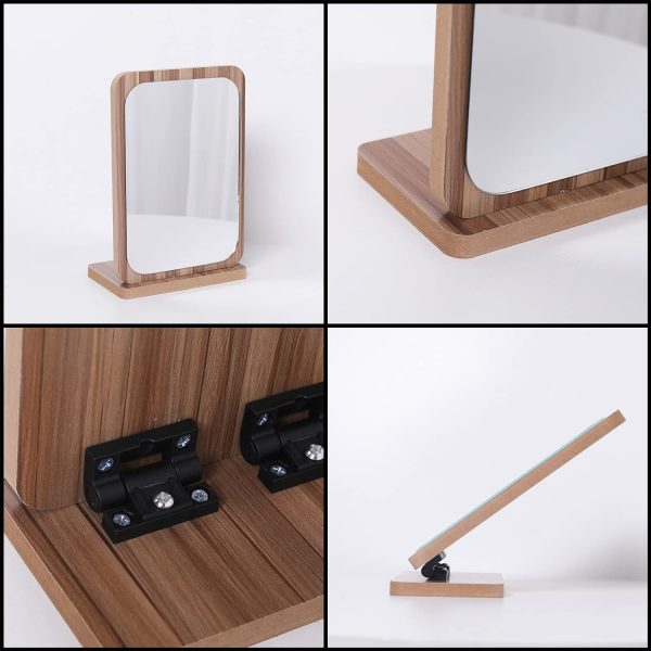 ESPEJO PARA MAQUILLAJE DE MADERA ESTATICO - Imagen 4