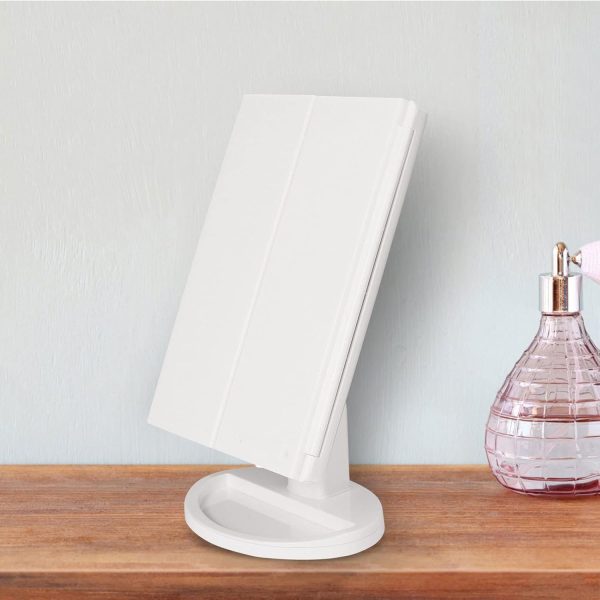 ESPEJO PARA MAQUILLAJE BLANCO CON LUZ LED