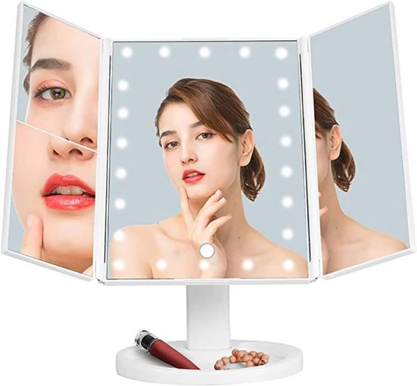 ESPEJO PARA MAQUILLAJE BLANCO CON LUZ LED - Imagen 2