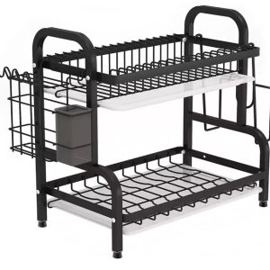 ESCURRIDOR DE VAJILLA DECOTEAM 2 NIVELES DCE-009 NEGRO