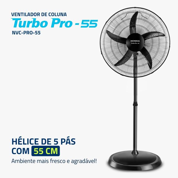 VENTILADOR DE COLUNA - 55CM TURBO PRO LINEA PROFESIONAL NVC-PRO-55 - Imagen 5