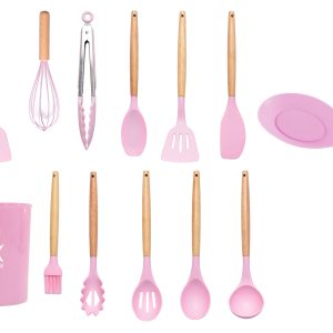 SET UTENSILIOS DE COCINA CROIX X13 PCS ROSA