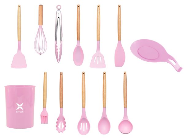 SET UTENSILIOS DE COCINA CROIX X13 PCS ROSA