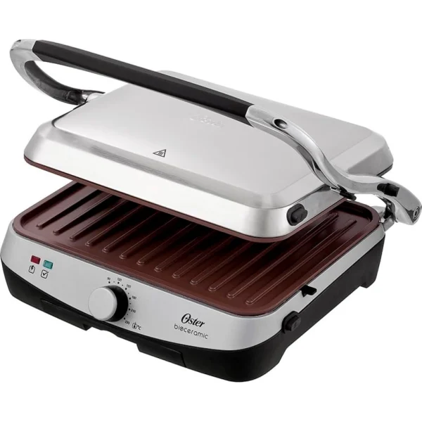 PARRILLA OSTER BIOCERAMICA 100% NATURAL CKSTPA4881-057 2 EN 1 APERTURA 180°