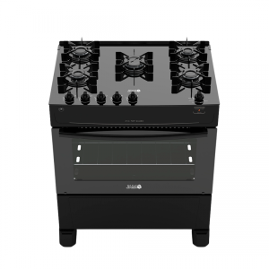 COCINA A GAS JAM EVA TOP GLASS 5HB NEGRO CON LUZ EN EL HORNO