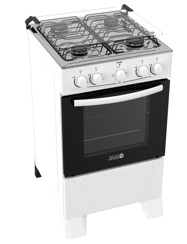 COCINA A GAS JAM COMBI 4H CON HORNO ELECTRICO BLANCO'