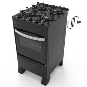 COCINA A GAS JAM COMBI 4H CON HORNO ELECTRICO NEGRO
