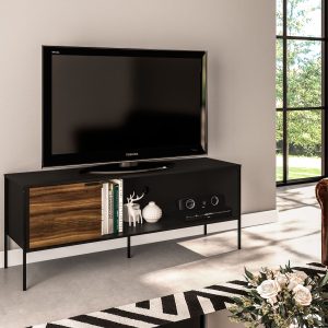 RACK MAIORCA POLITORNO 155CM NEGRO / NEW AVELLANA 180105