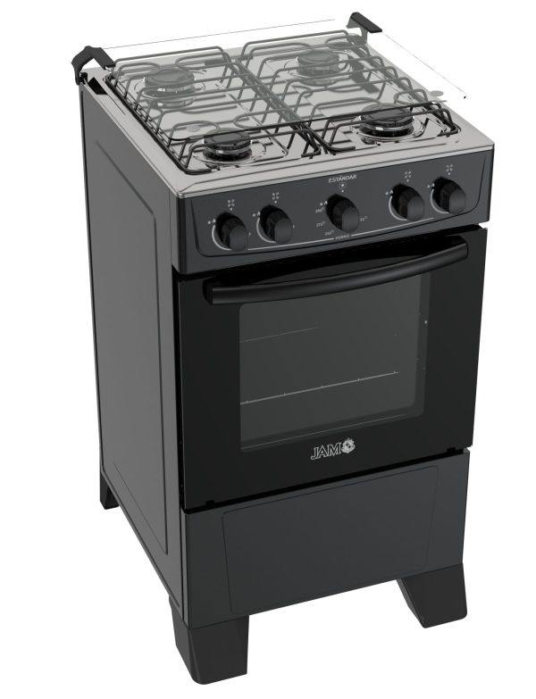 COCINA A GAS DE 4H ESTANDAR NEGRO