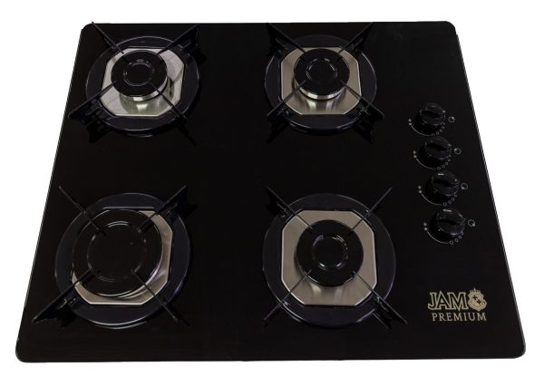 COCINA ANAFE JAM 4H PREMIUM EMPOTRABLE NEGRO C/ PARRILLA HIERRO FUNDIDO1941