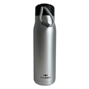 BOTELLA DEPORTIVA 550ML D.PARED CUERDA PLATA MOBBY