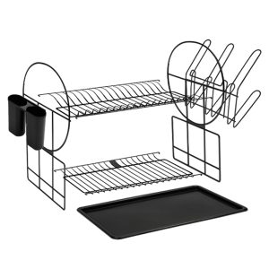 ESCURRIDOR DE VAJILLA DECOTEAM 2 NIVELES NEGRO