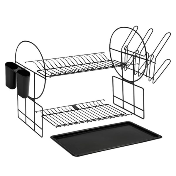 ESCURRIDOR DE VAJILLA DECOTEAM 2 NIVELES NEGRO