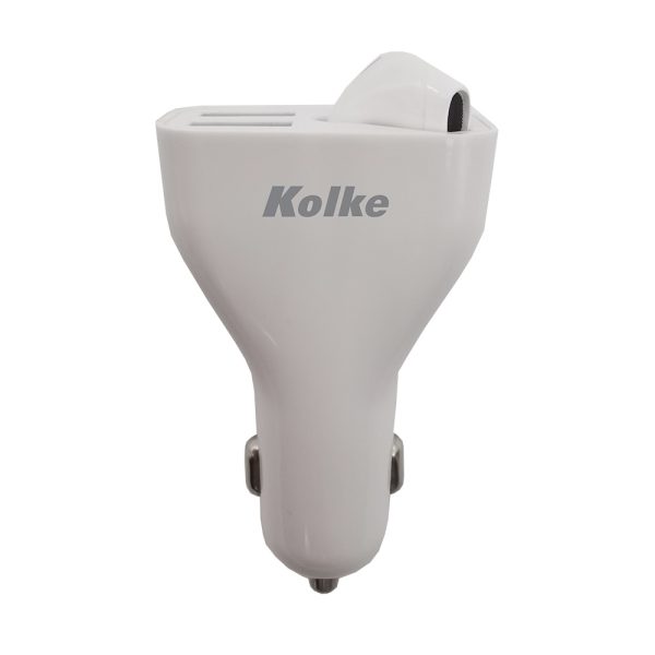 CARGADOR 2 EN 1 AUTO BLANCO KCR-4484