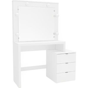 TOCADOR POLITORNO VITORIA BLANCO PARA 6 LUCES / 3 CAJONES