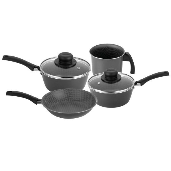 SET COCCION 4 PIEZAS - ESSENCIAL CACEROLA16/ CACEROLA 18/ SARTEN 18/ HERVIDOR 12