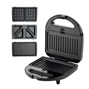 SANDWICHERA, GRILL Y WAFLERA NAPPO NEG-195 3 EN 1