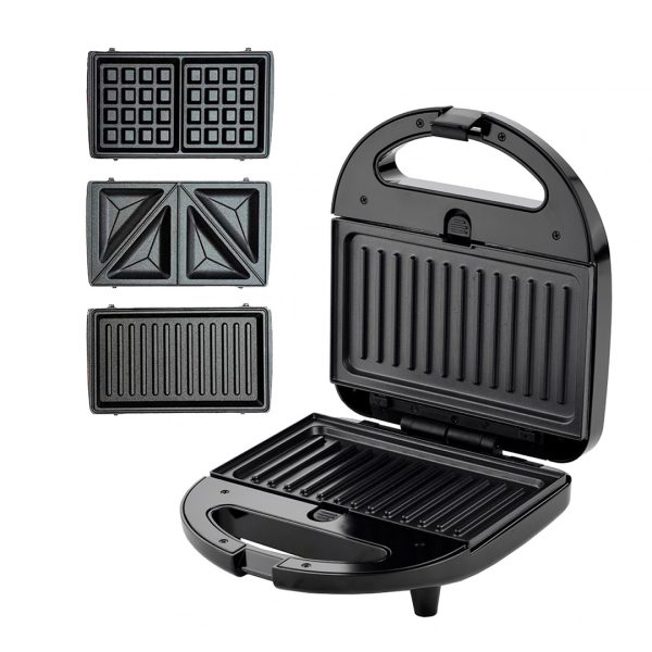 SANDWICHERA, GRILL Y WAFLERA NAPPO NEG-195 3 EN 1