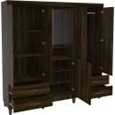 ROPERO POLITORNO ANHEMBI 5 PUERTAS CON ESPEJO Y 4 CAJONES 200072 MARRON OSCURO - Imagen 2