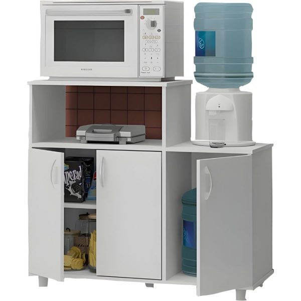MUEBLE POLITONO P/ HORNO MICROONDAS Y BEBEDERO DOBLE JUNDIAI 3218 BLANCO
