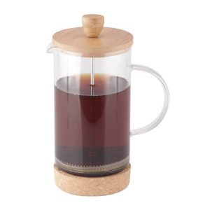CAFETERA/TETERA 800 ML EN VIDRIO Y BAMBU