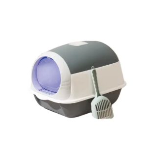 ARENERO CERRADO P/ GATOS CON PALA SANITARIA GRIS