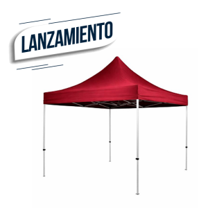 TOLDO PLEGABLE 3X3 ROJO C/ PROTECCION UV