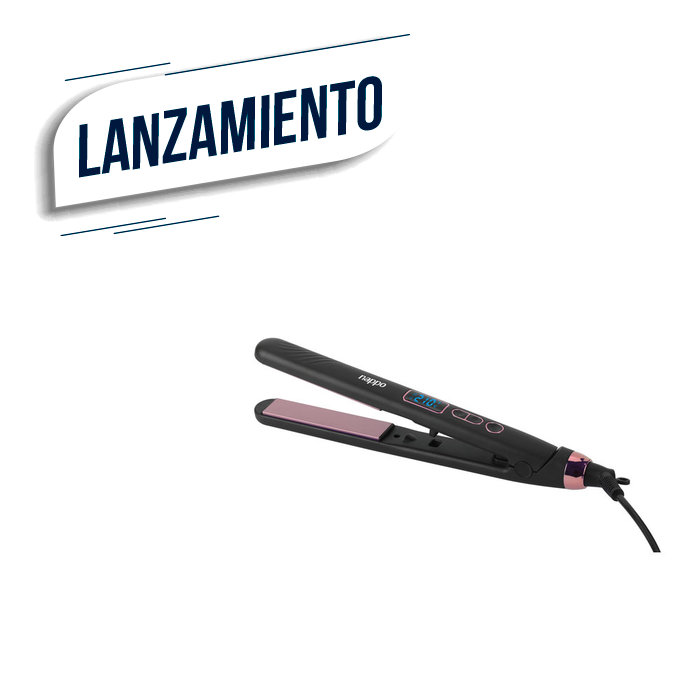 PLANCHITA DE PELO NAPPO LISSPRO CON LED Y FUNCIÓN IÓNICA NPP-302 NEGRA