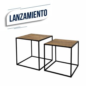 SET 2 MESAS AUX 37X37X40.5/33X33X35.5CM MADERA
